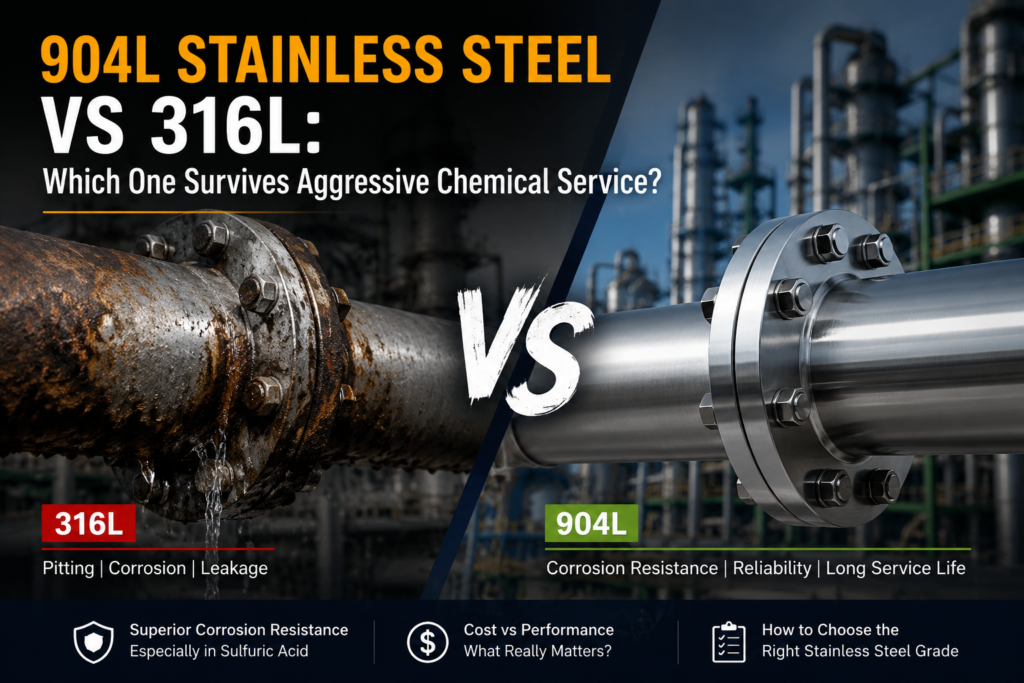 904L stainless steel vs 316L in aggressive chemical service