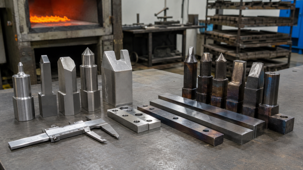O1 vs A2 tool steel machined tools showing dimensional comparison after heat treatment
